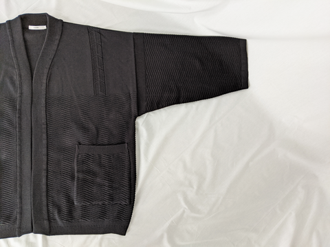 Yashiki Shunto Hanten knitted cotton cardigan in black for MUKAEMUZ