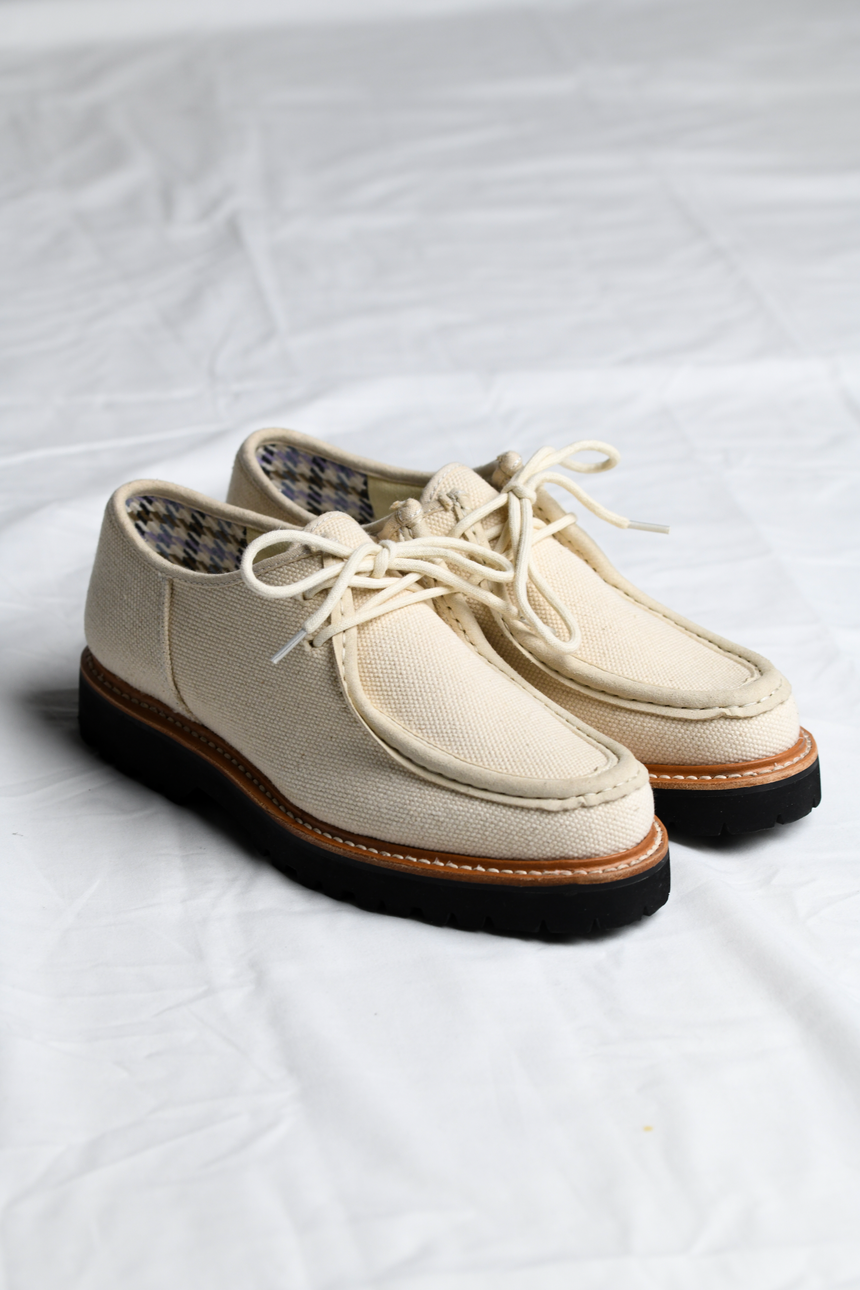 Pair of the Benni Shoe in Oatmeal by Good News London with a white background