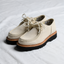 Alternate view of a pair of the Benni Shoe in Oatmeal by Good News London with a white background