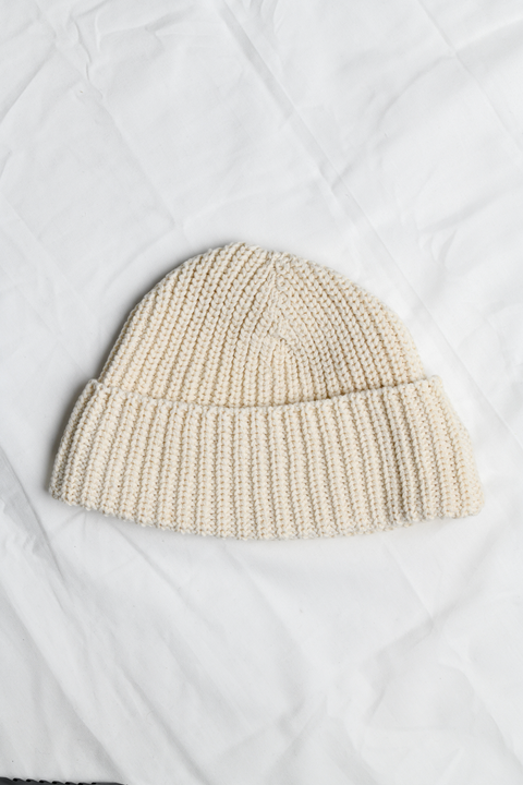 Chunky Organic Cotton Beanie in Natural