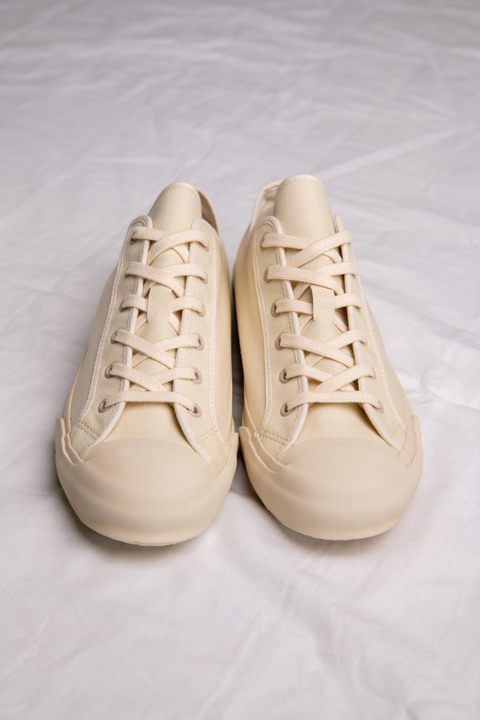 Merino Vulcanised Sole Canvas Shoe in Cream