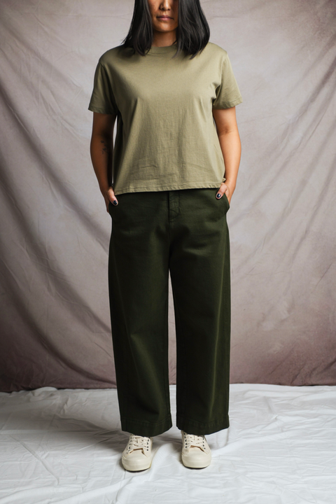 Chunky Cotton Pants in Green