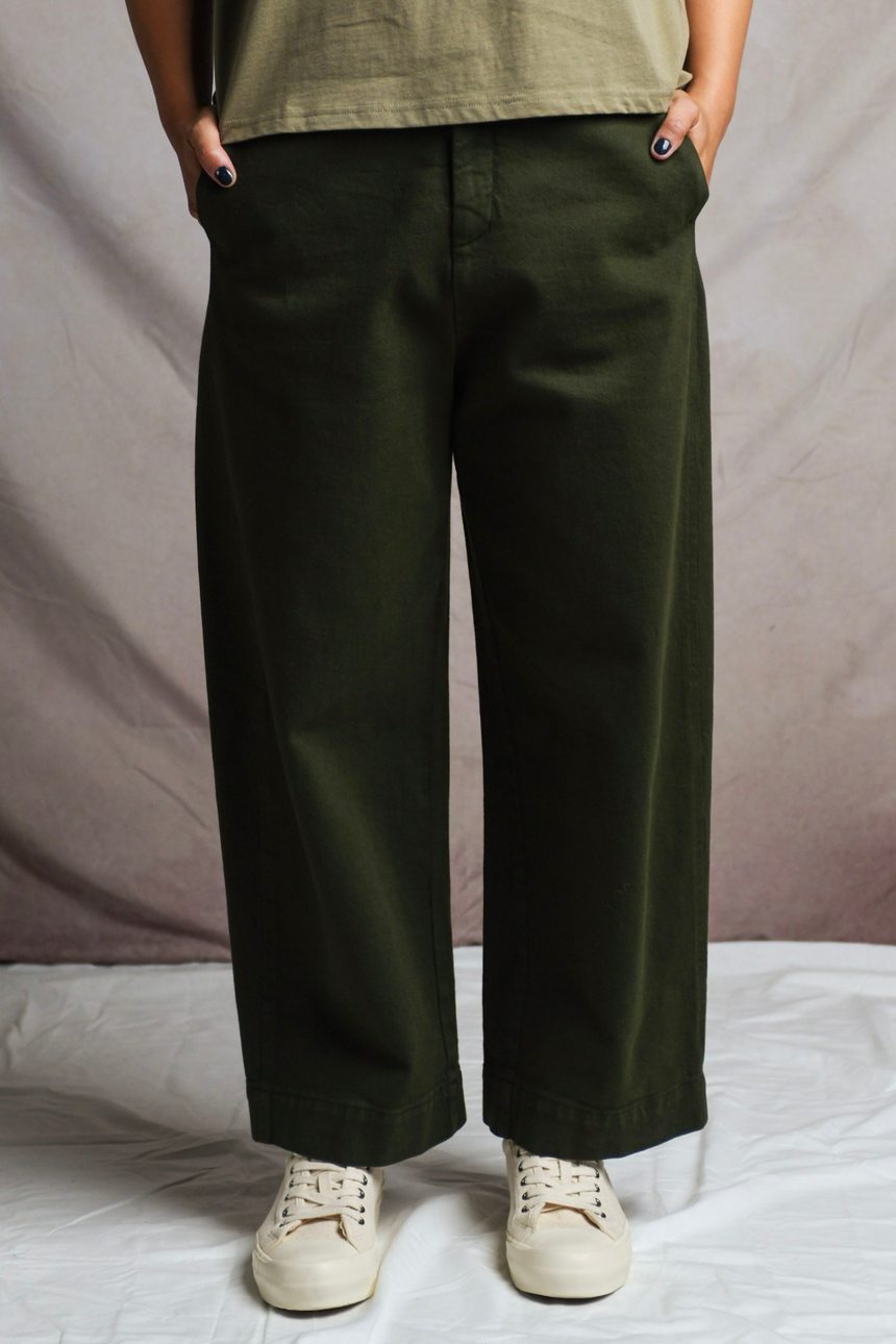 Chunky Cotton Pants in Green