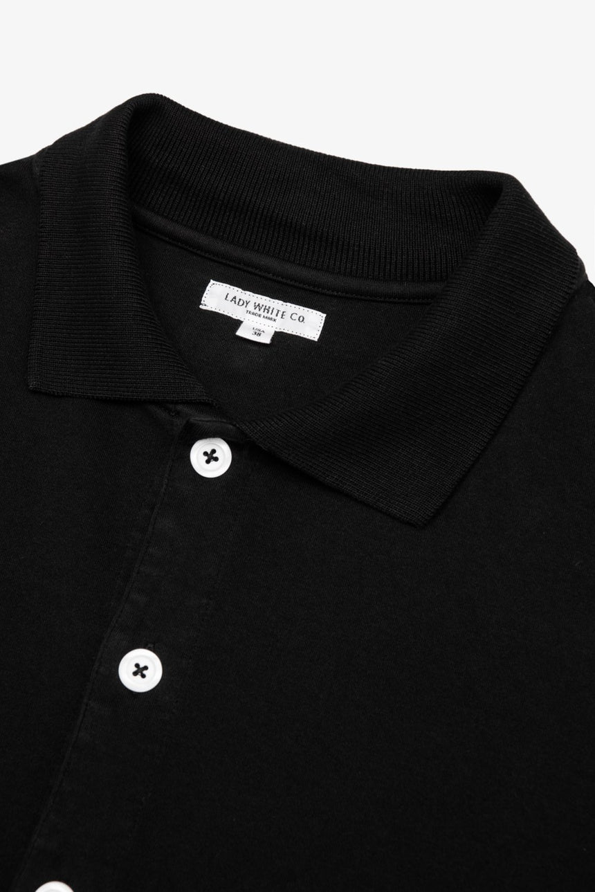 S/S Placket Polo in Black