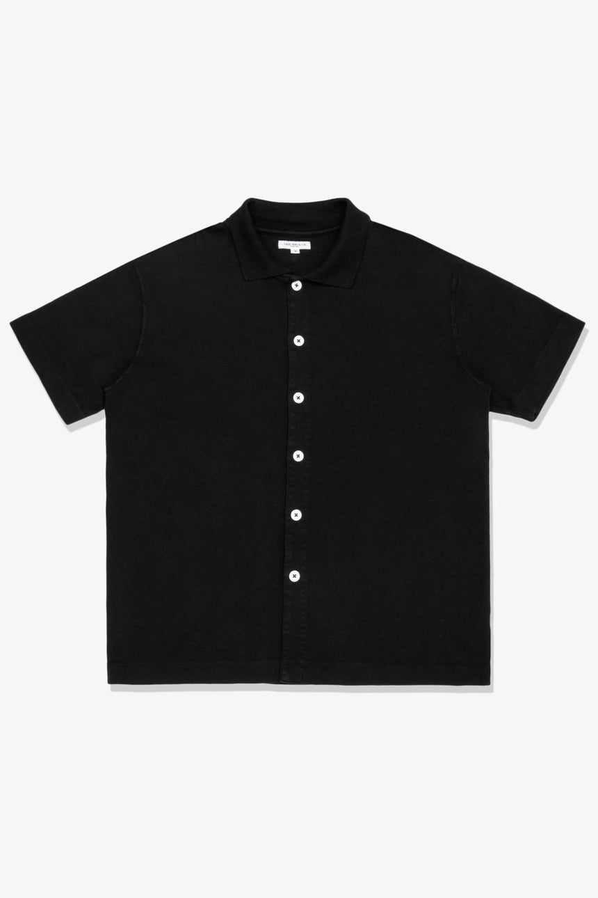 S/S Placket Polo in Black